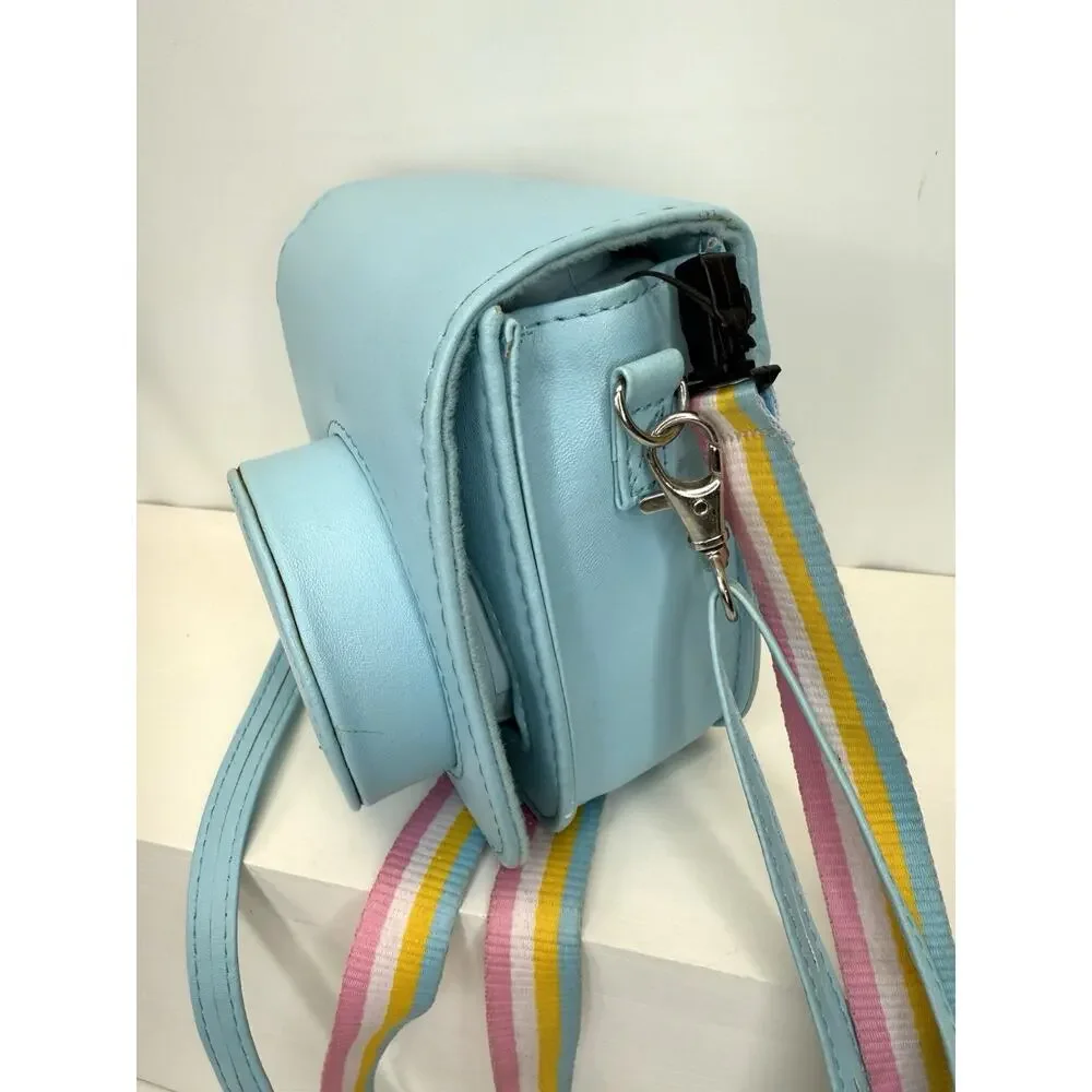 Fujifilm Instax Mini Instant Camera with Light Blue Case and Pastel Strap